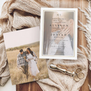 Invitación Boda de fotografía de oro clásico elegante