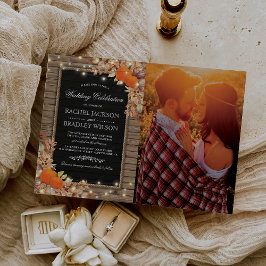 Invitación Boda de fotografía de otoño en el país ruso