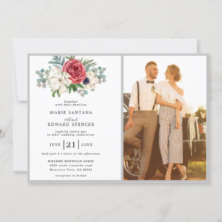 Invitación boda de fotografía de pareja romántica personaliza