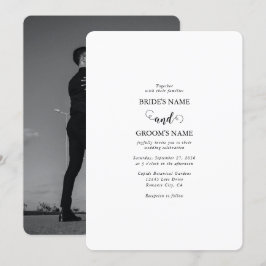 Invitación Boda de fotografía de parejas de guiones modernos