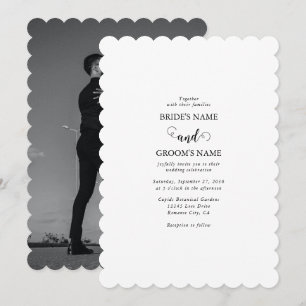 Invitación Boda de fotografía de parejas de guiones modernos