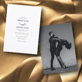 Invitación Boda de fotografía de parejas de guiones modernos