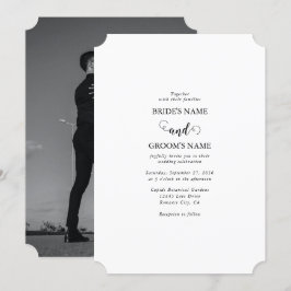 Invitación Boda de fotografía de parejas de guiones modernos