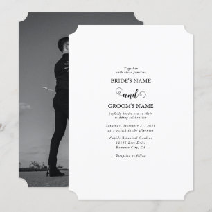 Invitación Boda de fotografía de parejas de guiones modernos 