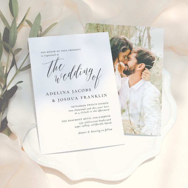 Invitación Boda de fotografía de participación de caligrafía  (Subido por el creador)