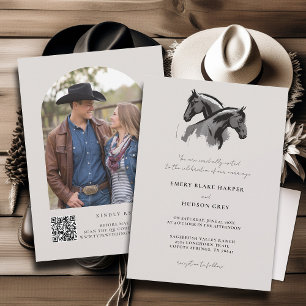 Invitación Boda de fotografía de Rústica Occidental