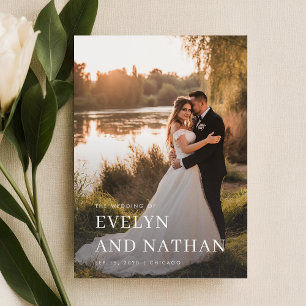 Invitación Boda de fotografía de superposición Minimalista mo