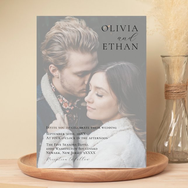 Invitación Boda de fotografía de superposición Minimalista pe (Subido por el creador)