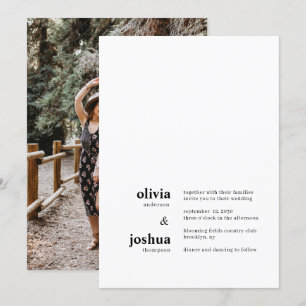 Invitación Boda de fotografía de tipografía Minimalista moder