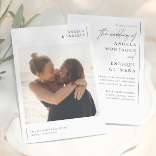 Invitación Boda de fotografía de tipografía minimalista román