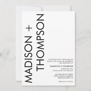 Invitación Boda de fotografía de tipografía negrita moderna