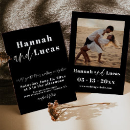 Invitación Boda de fotografía de tipografía negrita moderna