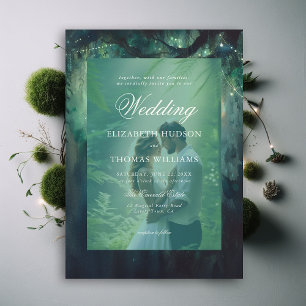 Invitación Boda de fotografía de vegetación encantada colgada