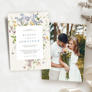Invitación Boda de fotografía del jardín de la flor silvestre