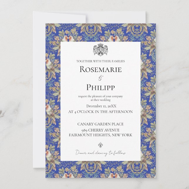 Invitación Boda de fotografía del Personalizado Royal Blue Go (Anverso)