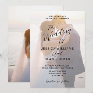 Invitación Boda de fotografía doble moderna