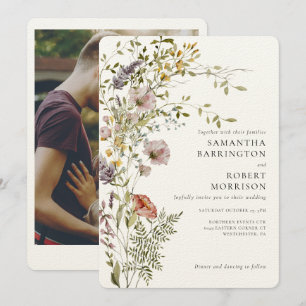 Invitación Boda de fotografía elegante de acuarela