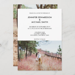 Invitación Boda de fotografía elegante de estilo rústico