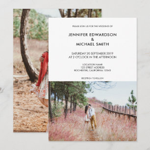Invitación Boda de fotografía elegante de estilo rústico