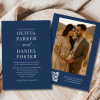 Boda de fotografía elegante del código QR azul mar