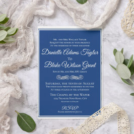 Invitación Boda de fotografía elegante, tradicional de la Mar