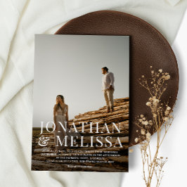 Invitación Boda de fotografía elegante y audaz simple de la t