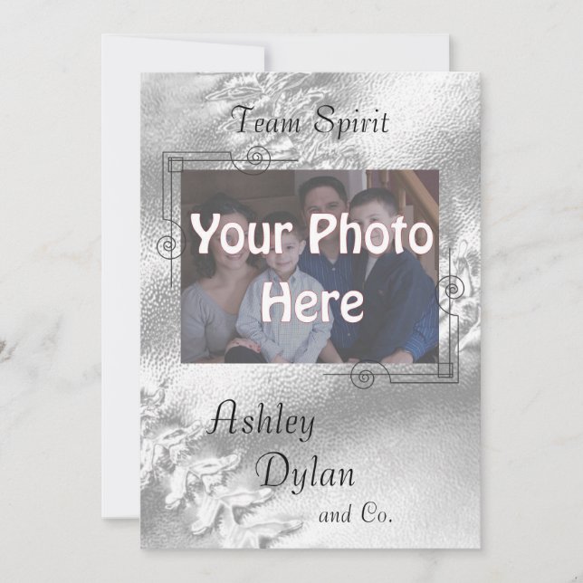 Invitación Boda de fotografía familiar con mezcla de deportes (Anverso)