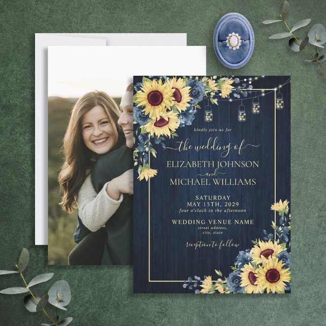 Invitación Boda de fotografía floral de la Marina de Girasol  (Subido por el creador)