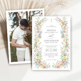 Invitación Boda de fotografía floral de primavera bucal suave