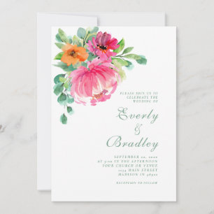 Invitación Boda de fotografía floral elegante de verano de pr