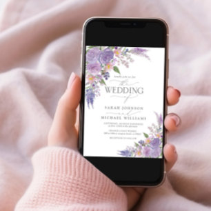 Invitación Boda de fotografía floral Lilac Lavender Mauve
