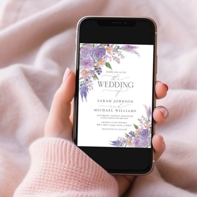 Invitación Boda de fotografía floral Lilac Lavender Mauve (Subido por el creador)