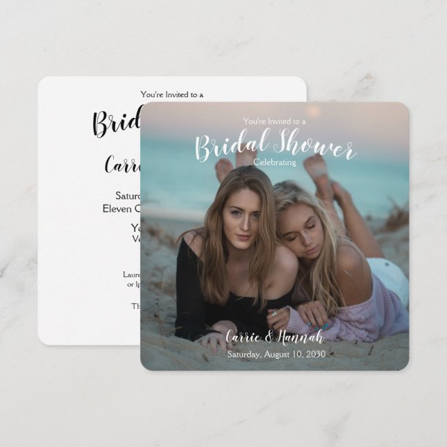 Invitación BODA de fotografía LGBTQ Parejas Ducha de novia (Anverso / Reverso)