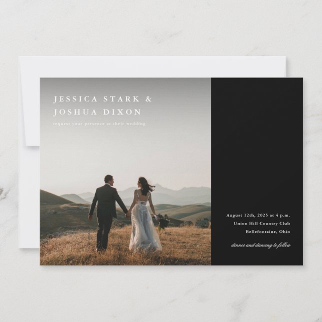 Invitación Boda de fotografía minimal moderna (Anverso)