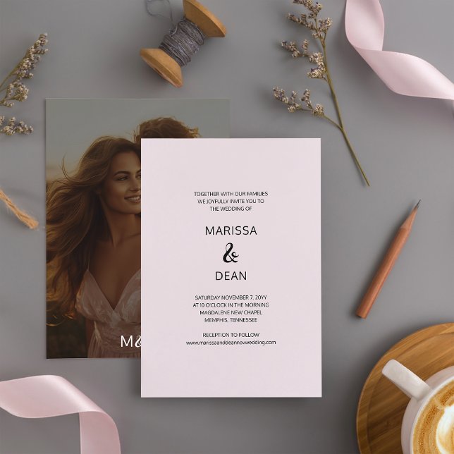 Invitación Boda de fotografía Minimalista con escritura moder (Subido por el creador)