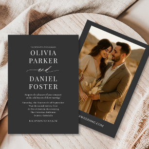 Invitación Boda de fotografía Minimalista de moda Boho