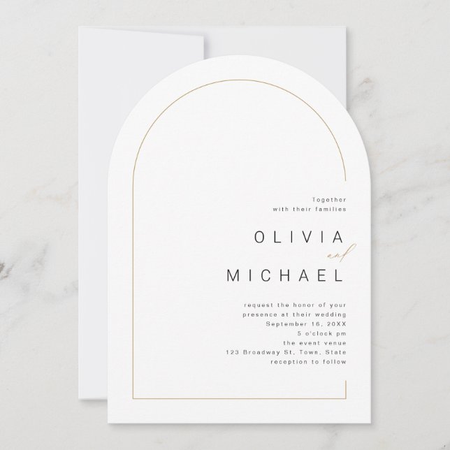 Invitación Boda de fotografía minimalista de moda moderna (Anverso)