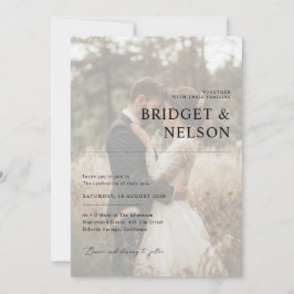 Invitación Boda de fotografía minimalista en blanco y negro