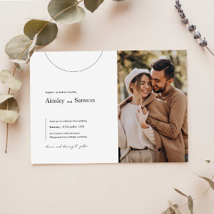 Invitación Boda de fotografía Minimalista moderna