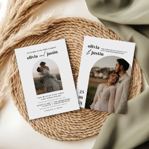 Invitación Boda de fotografía Minimalista moderno del Boho Ar