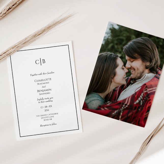 Invitación Boda de fotografía Minimalista moderno y simple (Subido por el creador)