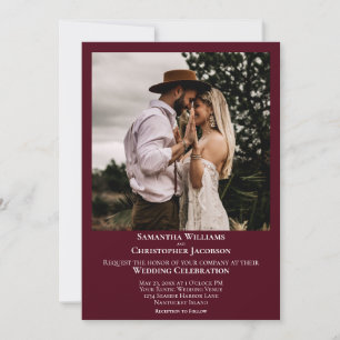 Invitación Boda de fotografía Minimalista moderno y simple de