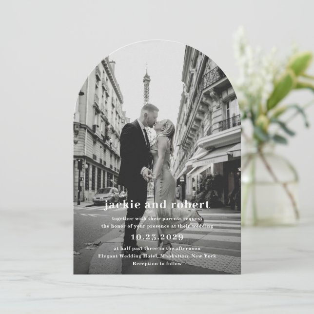 Invitación Boda de fotografía moderado (Anverso de pie)
