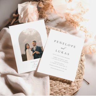 Invitación Boda de fotografía moderado y de escritura clásica