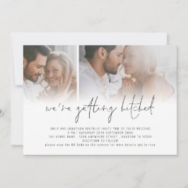 Invitación Boda de fotografía moderna de 2 códigos QR con gol