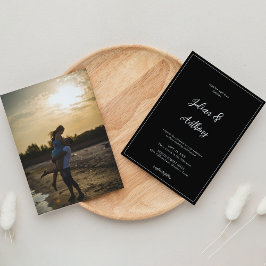 Invitación Boda de fotografía moderna en blanco y negro