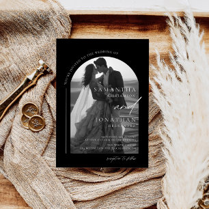 Invitación Boda de fotografía moderna en blanco y negro