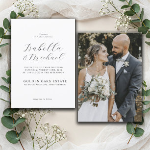 Invitación Boda de fotografía moderna en blanco y negro