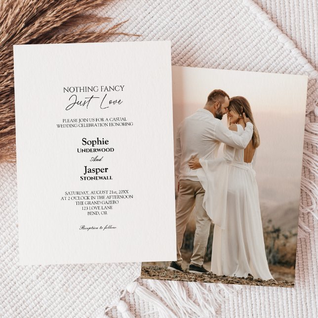 Invitación Boda de fotografía moderno clásico simple nada bri (Subido por el creador)