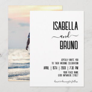 Invitación Boda de fotografía moderno y elegante personalizad